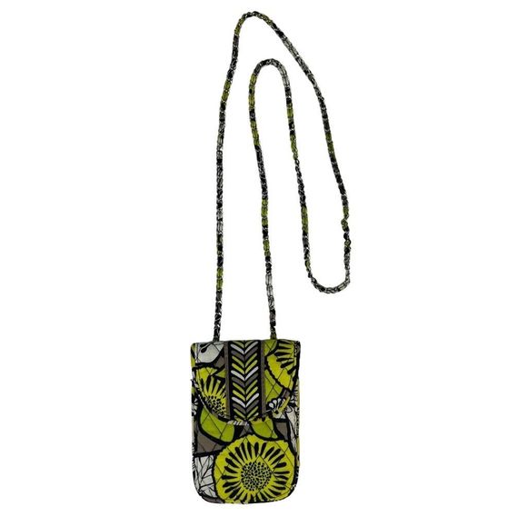 Vera Bradley Handbags - Vera Bradley Citron Green & Gray Phone Crossbody Purse Pouch